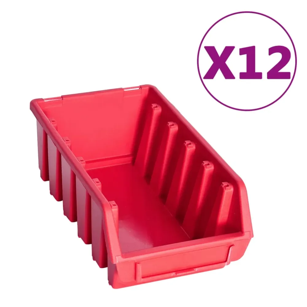 Kit de bacs de stockage et panneaux muraux 80 pièces rouge et noir 02_0003852es