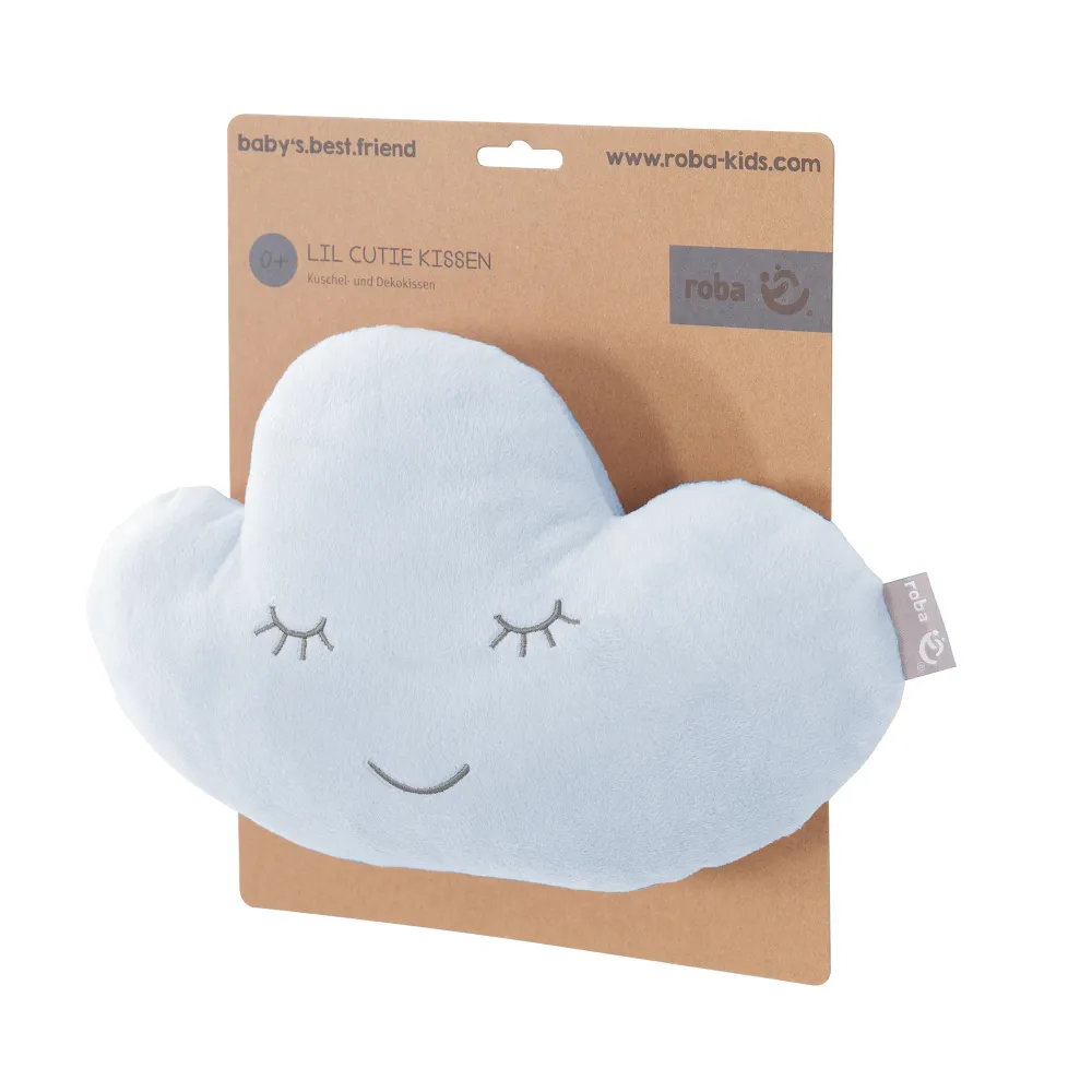 Kuschelkissen Wolke 'roba Style', Hellblau/Sky, flauschiges Dekokissen für Baby- & Kinderzimmer