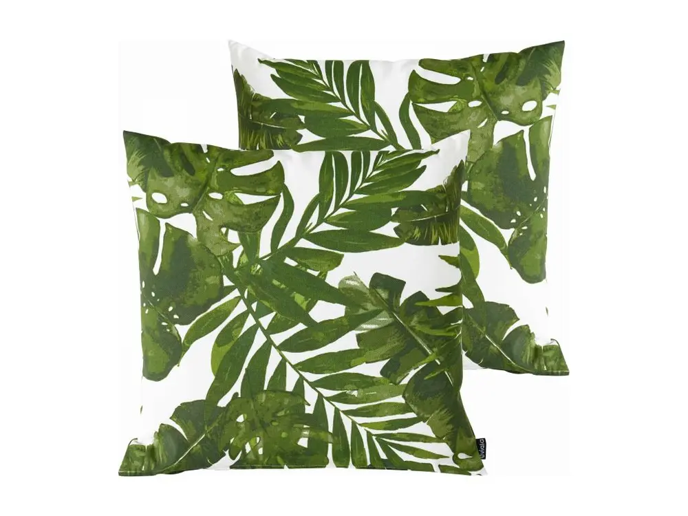 Lot de 2 coussins carrés tissu synthétique jungle 45x45x8 cm