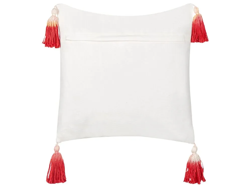 Lot de 2 coussins en coton blanc à motif de cerf rouge 45 x 45 cm VALLOTA