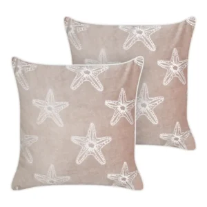Lot de 2 coussins en velours à motif d'étoile de mer rose 45 x 45 cm CERAMIUM