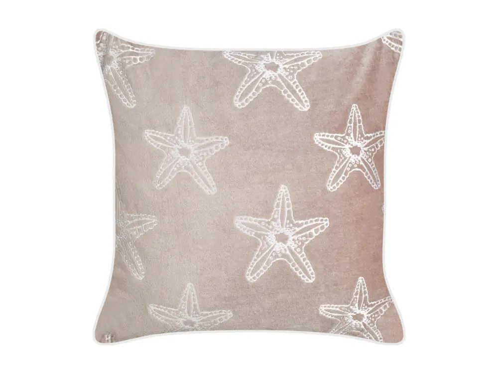 Lot de 2 coussins en velours à motif d'étoile de mer rose 45 x 45 cm CERAMIUM