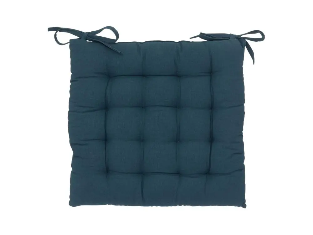 Lot de 4 Galettes de chaise en Coton Bleu egeen 38 x 38 cm