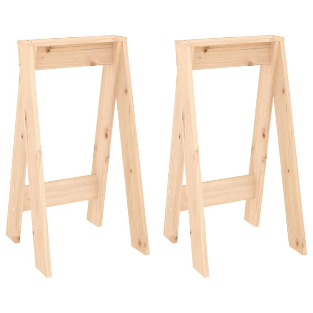 Lot de 2 tabourets assises design traditionnel 40 x 40 x 75 cm en bois massif de pin brun DEC026401