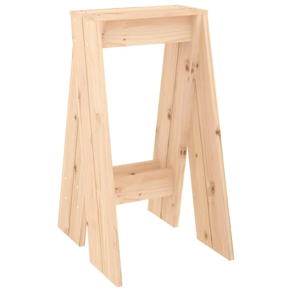 Lot de 2 tabourets assises design traditionnel 40 x 40 x 75 cm en bois massif de pin brun DEC026401