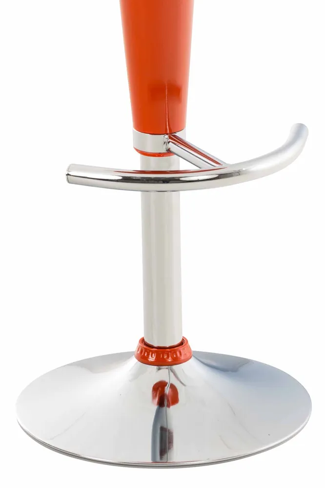 Lot de 2 tabourets de bar design orange pivotant et hauteur réglable TDB10032
