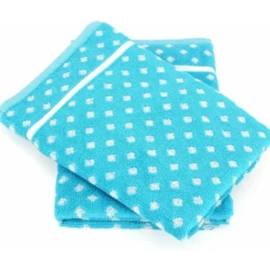 Lot de 2 torchons de cuisine éponge 50x50 cm DOTS bleu
