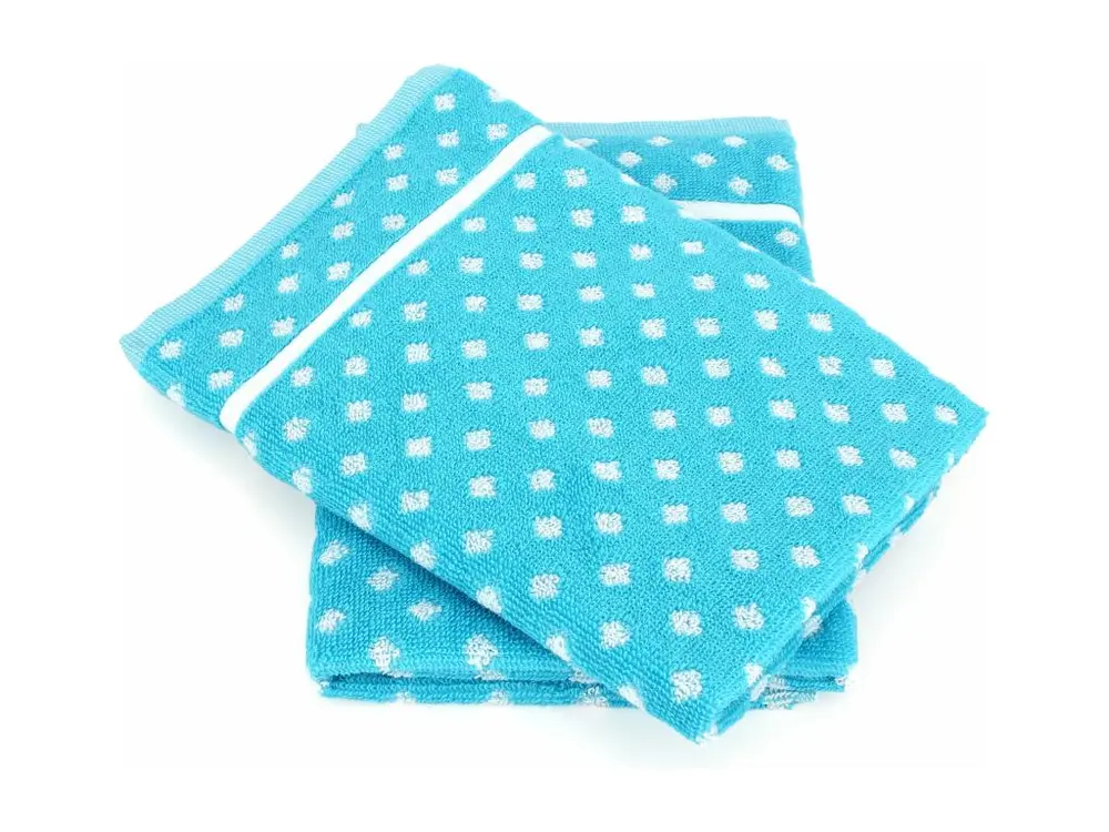 Lot de 2 torchons de cuisine éponge 50x50 cm DOTS bleu