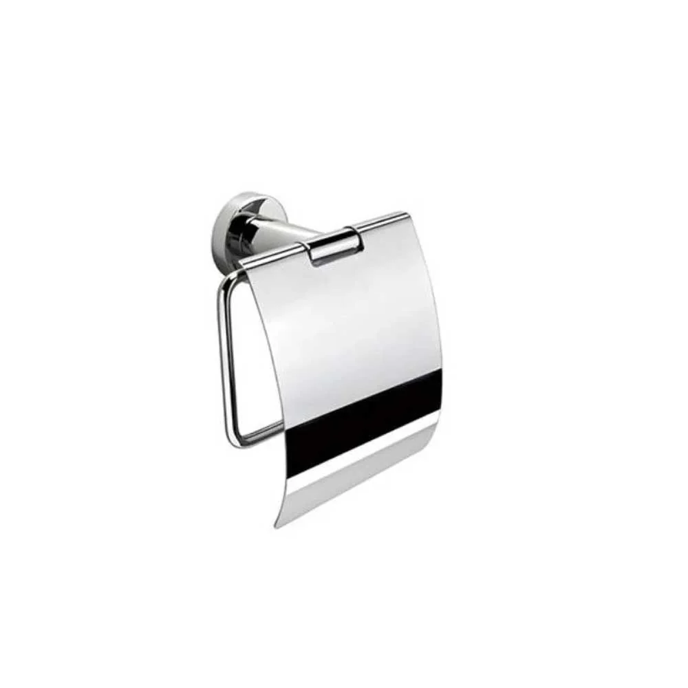 Porte-rouleau couvert en laiton chromé Colombo Design collection Essentiel avec fixation par cheville et collage avec kit...