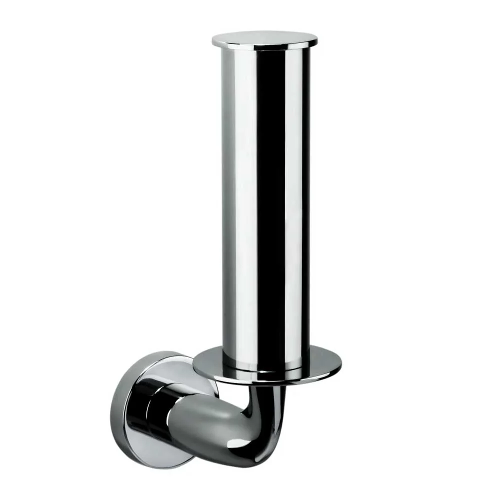 Porte-rouleau vertical en laiton chromé Colombo Design collection Simple avec fixation par cheville et collage avec kit op...