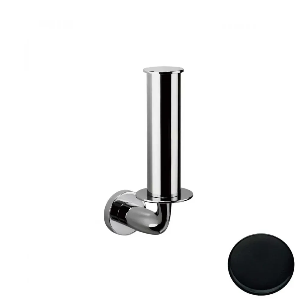 Porte-rouleau vertical noir mat Colombo Design collection De base avec fixation par cheville et collage avec kit optionnel