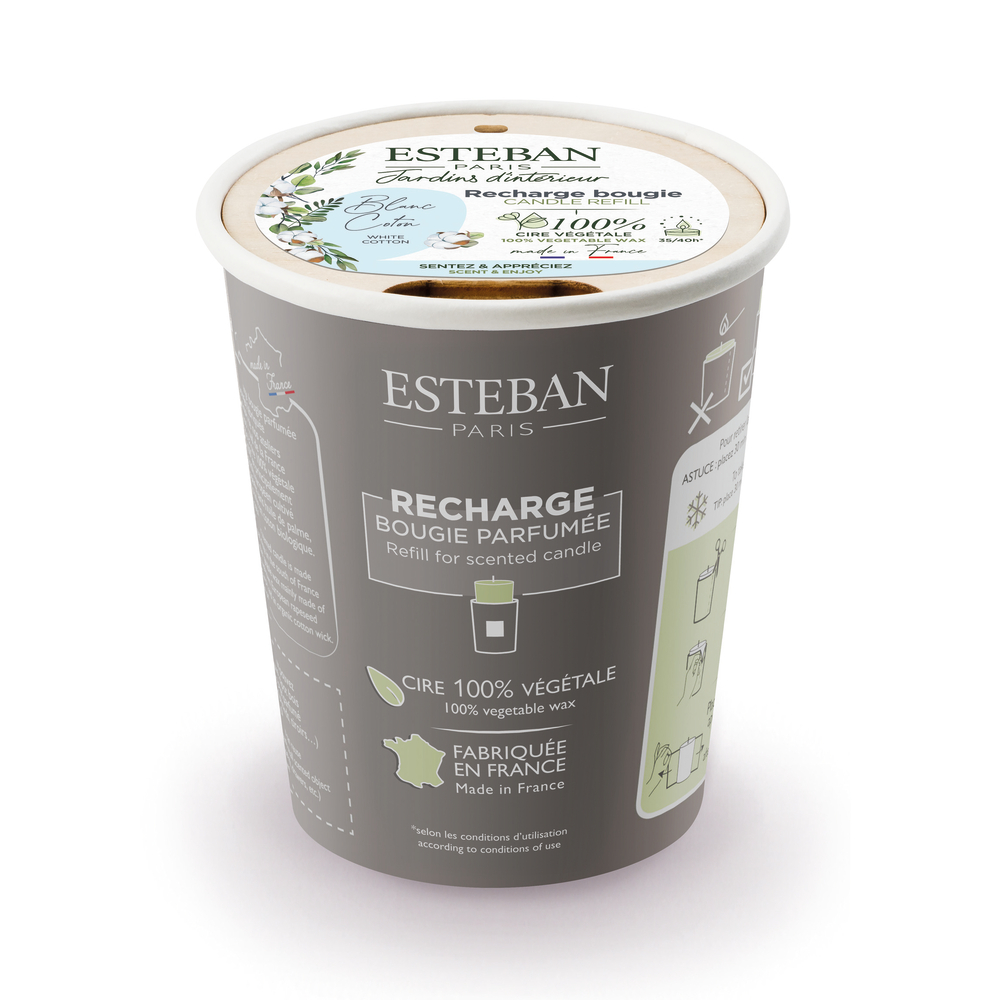Recharge pour bougie parfumée 180 g Blanc coton