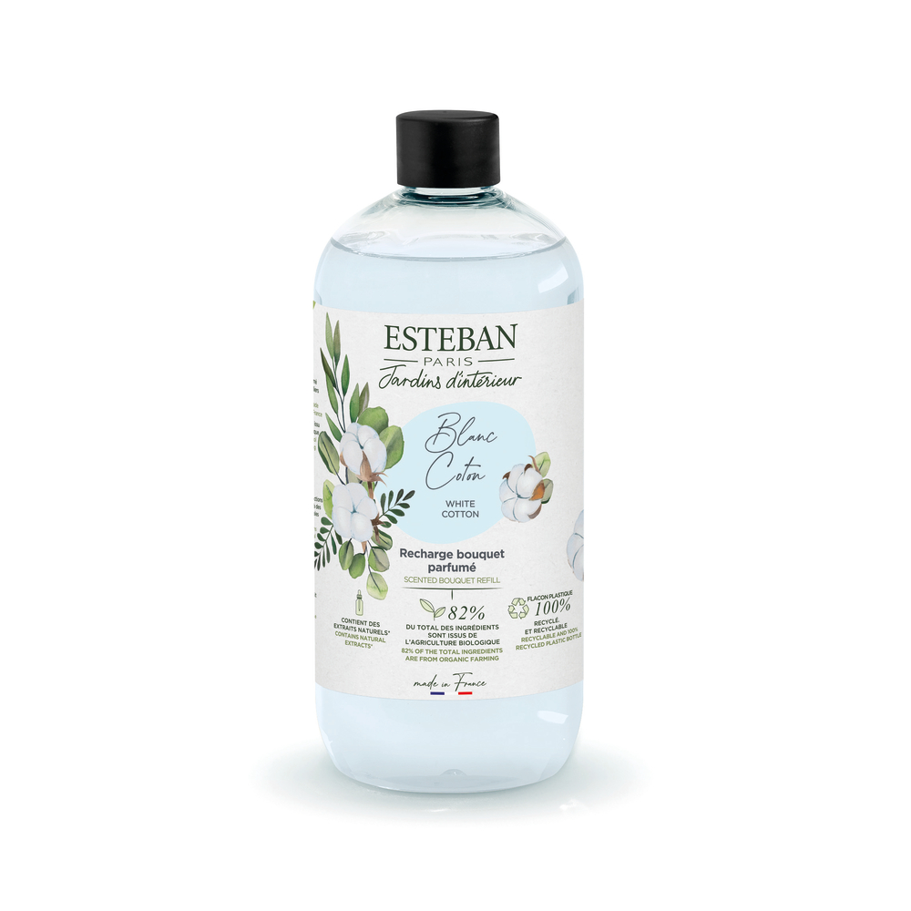 Recharge pour bouquet parfumé 500 ml Blanc coton