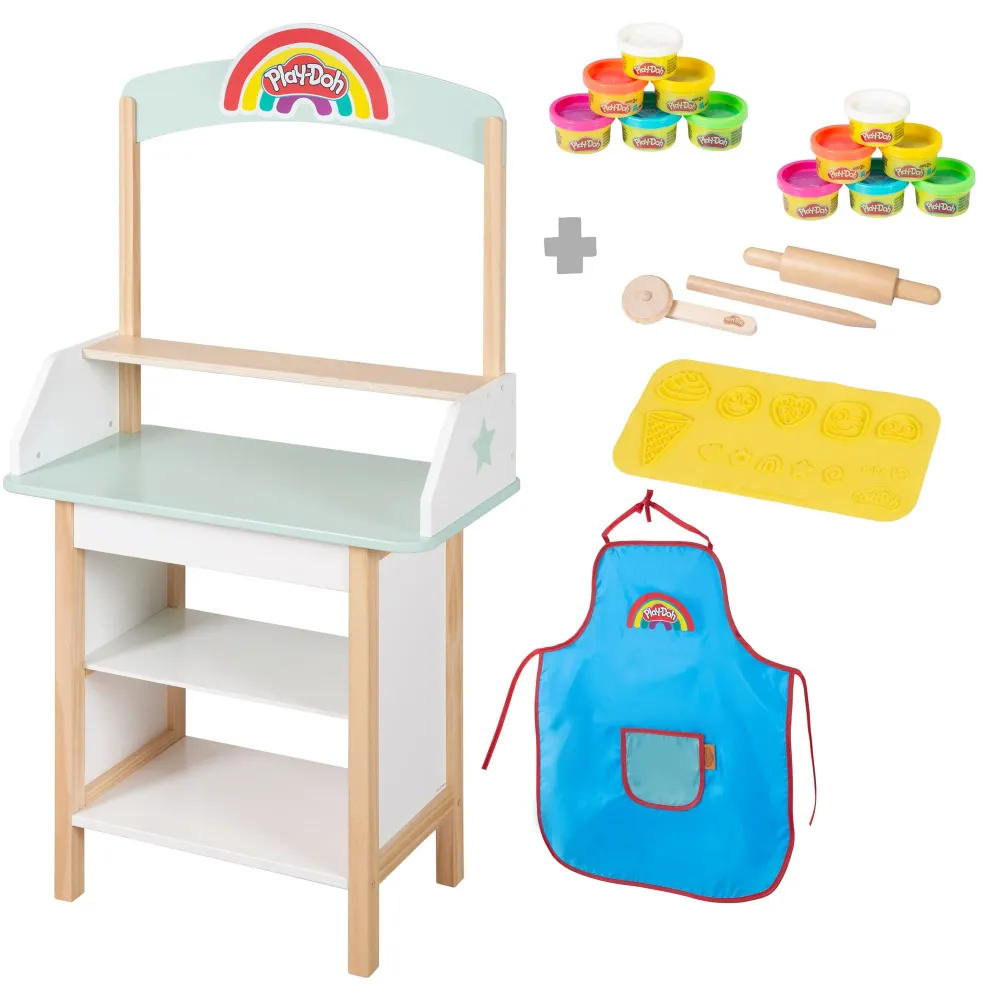 roba x Play-Doh Eisstand inkl. Knetzubehör - Aus FSC-zertifiziertem Holz