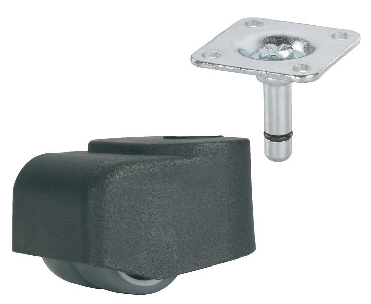 Rouleau dupliqué rouleau Dörner + Helmer pour sols réceptifs avec plaque 38 x 38 mm TPE 25 mm capacité de charge 70 kg UE:...