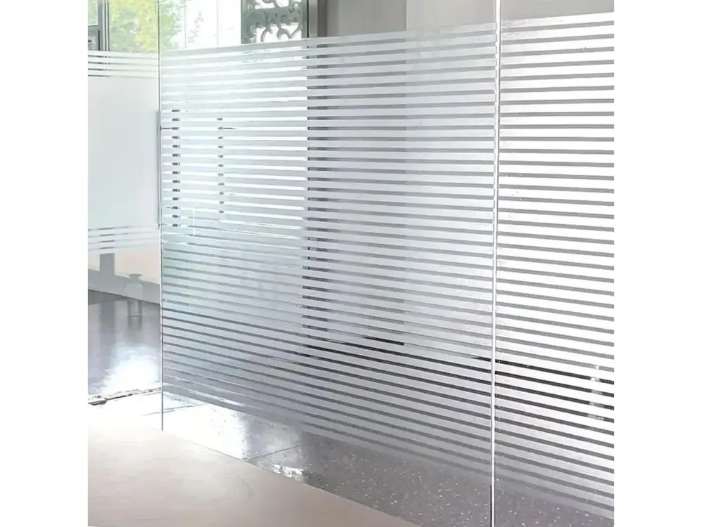 Rouleau électrostatique lignes pour fenêtre au mètre - Film Anti Regard Electrostatique Occultant Vitre Anti UV - 45x10m