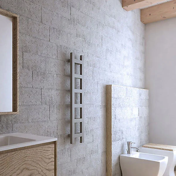 Sèche-serviette électrique taupe de 1280mm de haut et 200mm de grand - 300 Watt - EAS1280/200E8RGR