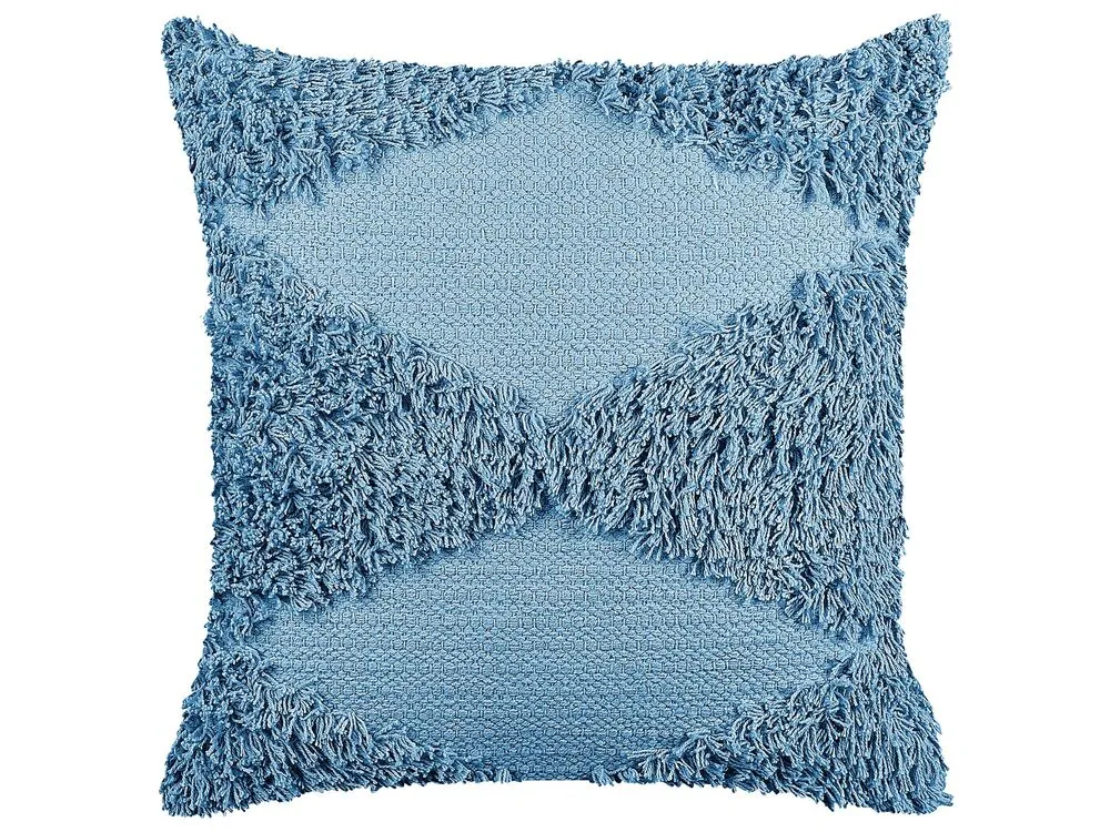 Sierkussen getuft katoen blauw 45 x 45 cm RHOEO