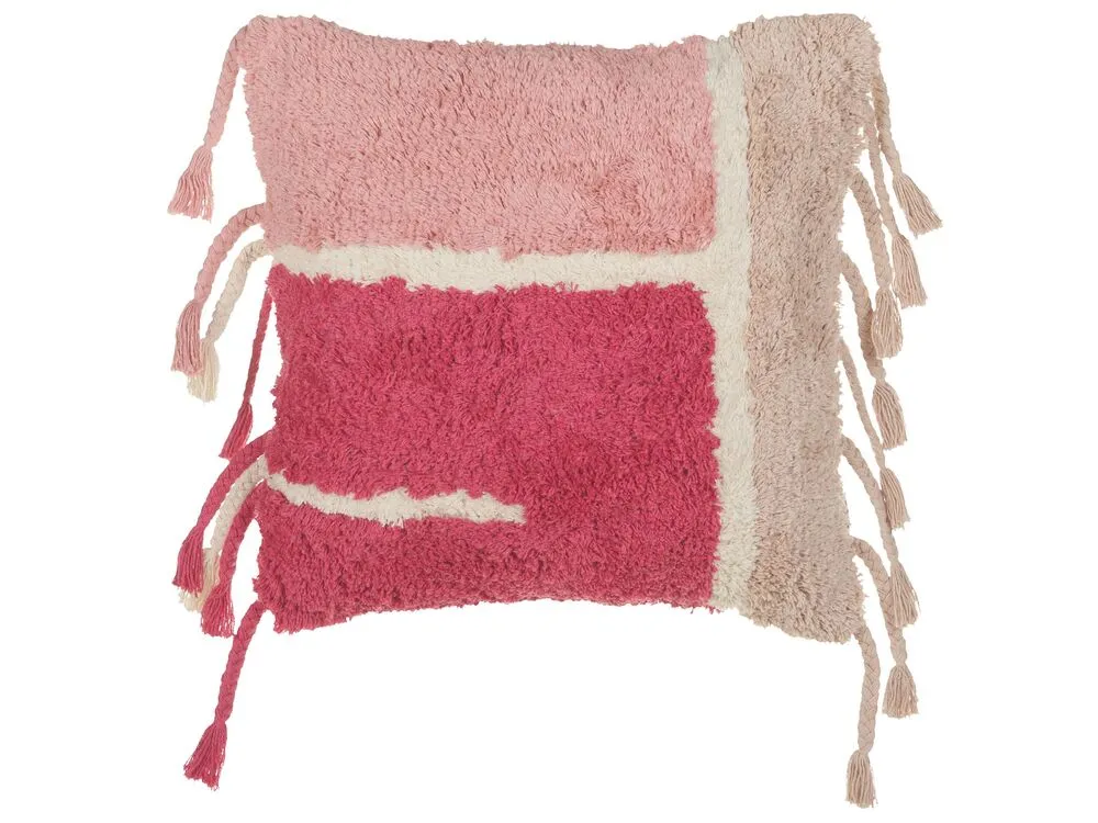 Sierkussen katoen roze 45 x 45 cm BISTORTA