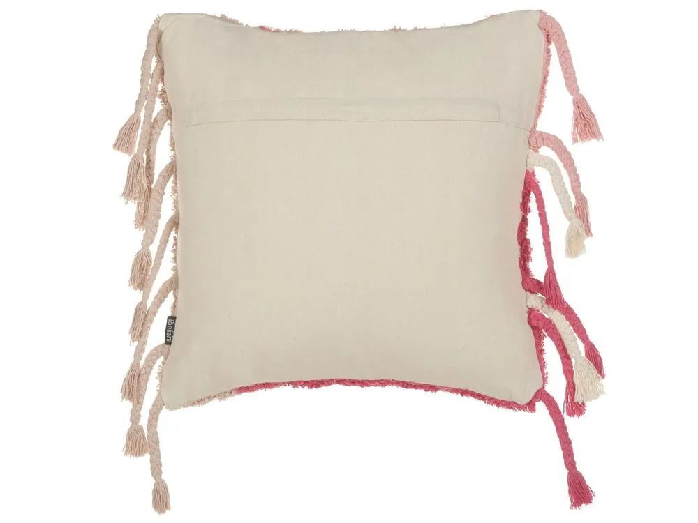 Sierkussen katoen roze 45 x 45 cm BISTORTA