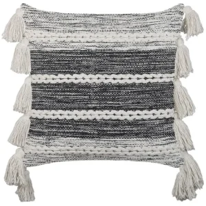 Sierkussen katoen zwart/wit 45 x 45 cm ROCHEA