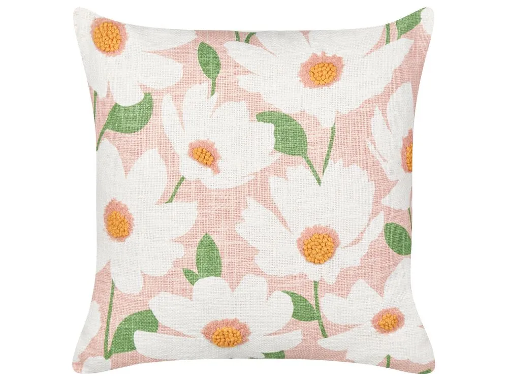 Sierkussen set van 2 katoen roze 45 x 45 cm JATROPHA