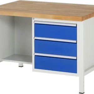 Établi RAU série 8000 - exemple 8462 L1250 x P900 x H840-1040 mm base réseau L1235 x P850 x H800-1000 mm 03-8462A2-129B4H....