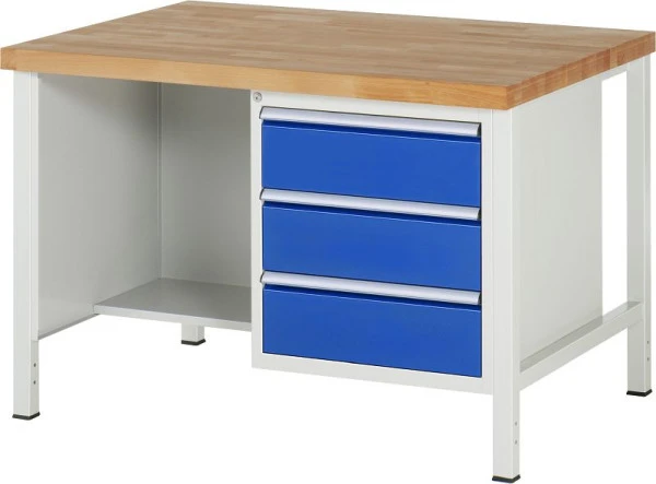 Établi RAU série 8000 - exemple 8462 L1250 x P900 x H840-1040 mm base réseau L1235 x P850 x H800-1000 mm 03-8462A2-129B4H....