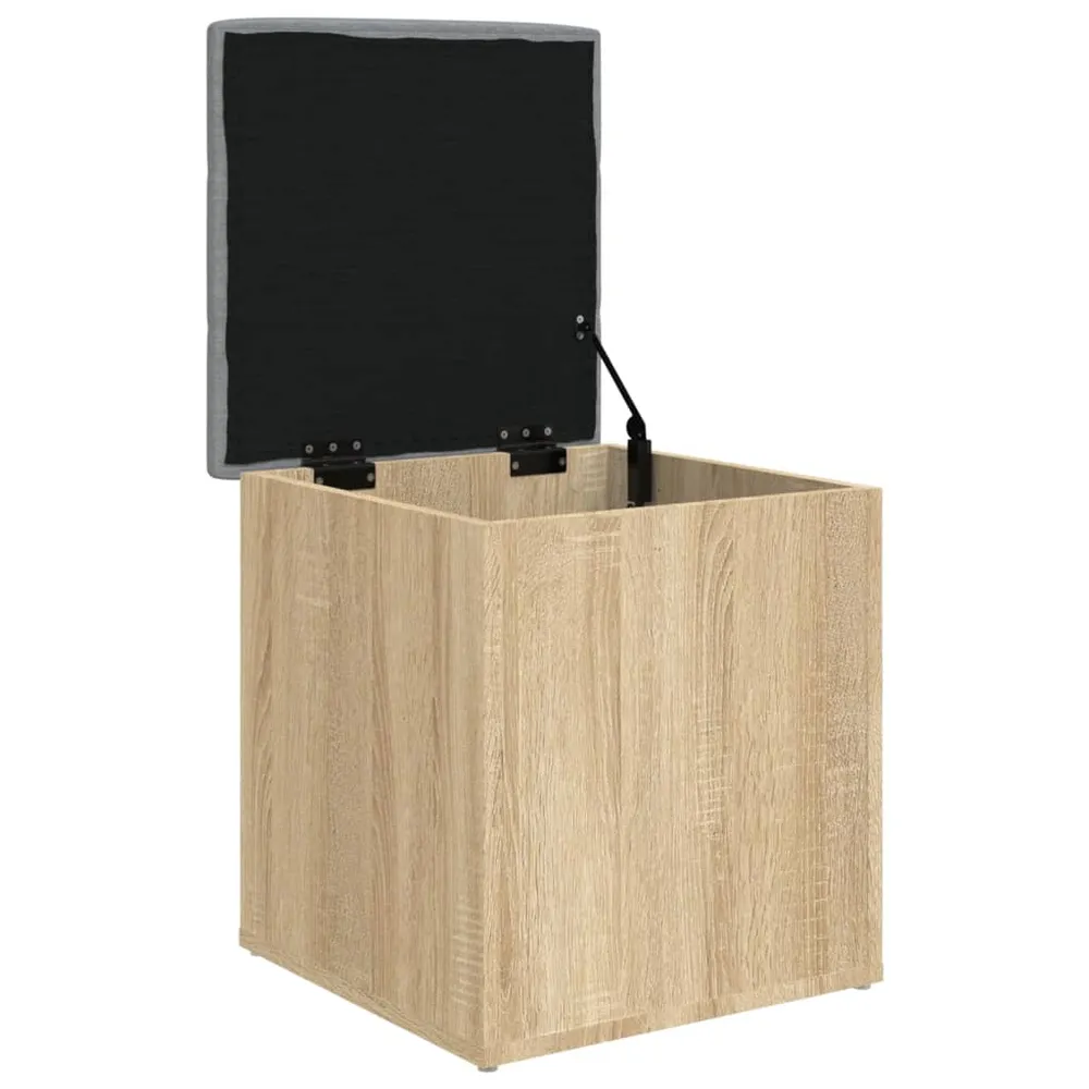 Tabouret banquette de rangement couleur chêne sonoma 42 x 42 x 45 cm bois d'ingénierie brun DEC024751