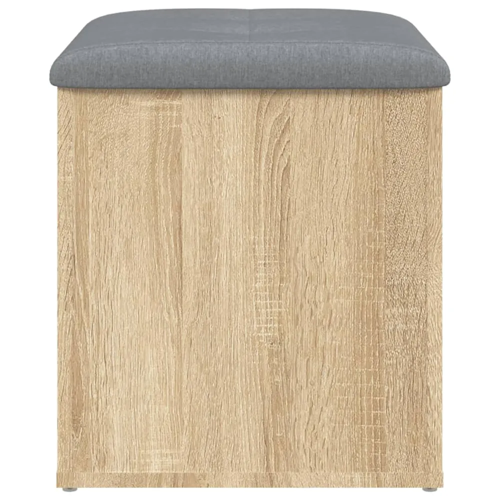 Tabouret banquette de rangement couleur chêne sonoma 42 x 42 x 45 cm bois d'ingénierie brun DEC024751