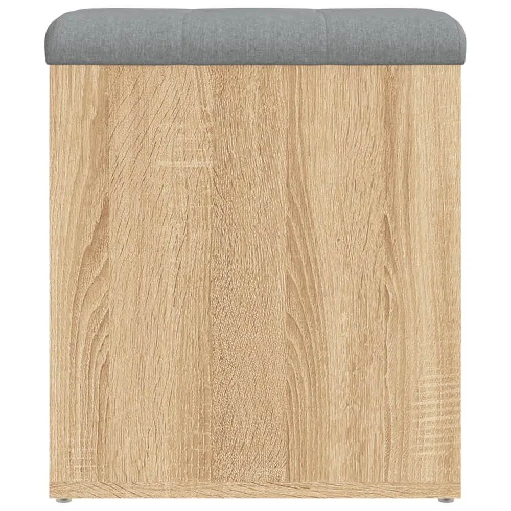 Tabouret banquette de rangement couleur chêne sonoma 42 x 42 x 45 cm bois d'ingénierie brun DEC024751