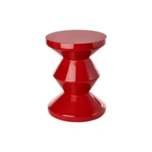 Tabouret en fibre de verre rouge rouille Zig zag Pols Potten - 46cm