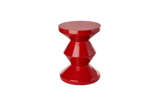 Tabouret en fibre de verre rouge rouille Zig zag Pols Potten - 46cm