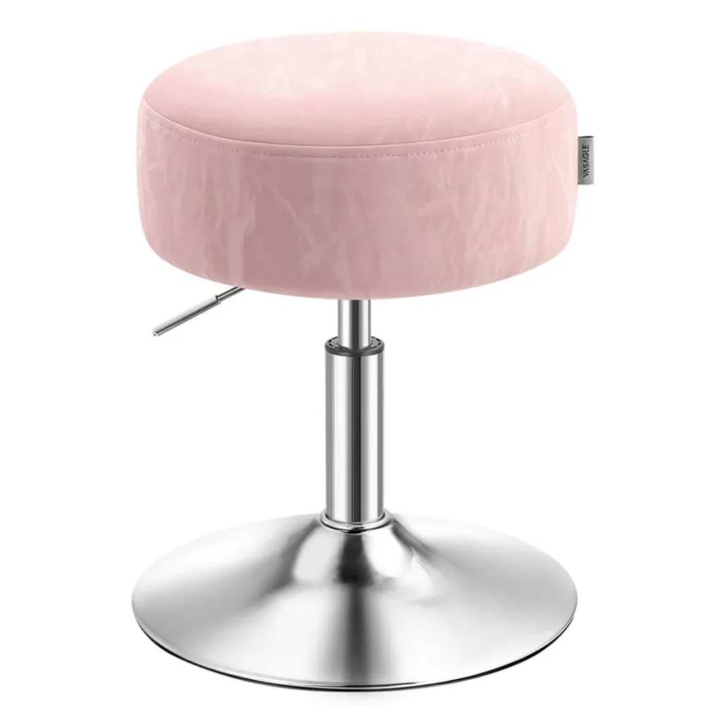 Tabouret de maquillage réglable en hauteur pivotant à 360 degrés en pu coussin épais tabouret de coiffeuse pour chambre cu...