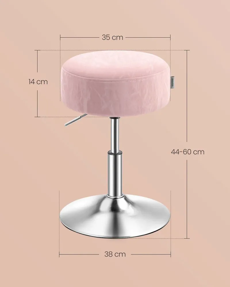Tabouret de maquillage réglable en hauteur pivotant à 360 degrés en pu coussin dense tabouret de coiffeuse pour chambre cu...