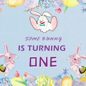 Toile de fond Déco Pâques Lapin Floral Anniversaire Amusant Personnalisée MRR3-132