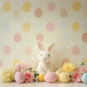 Toile de Fond Pâques Lapin Polka Dot Pastel CSH2-78