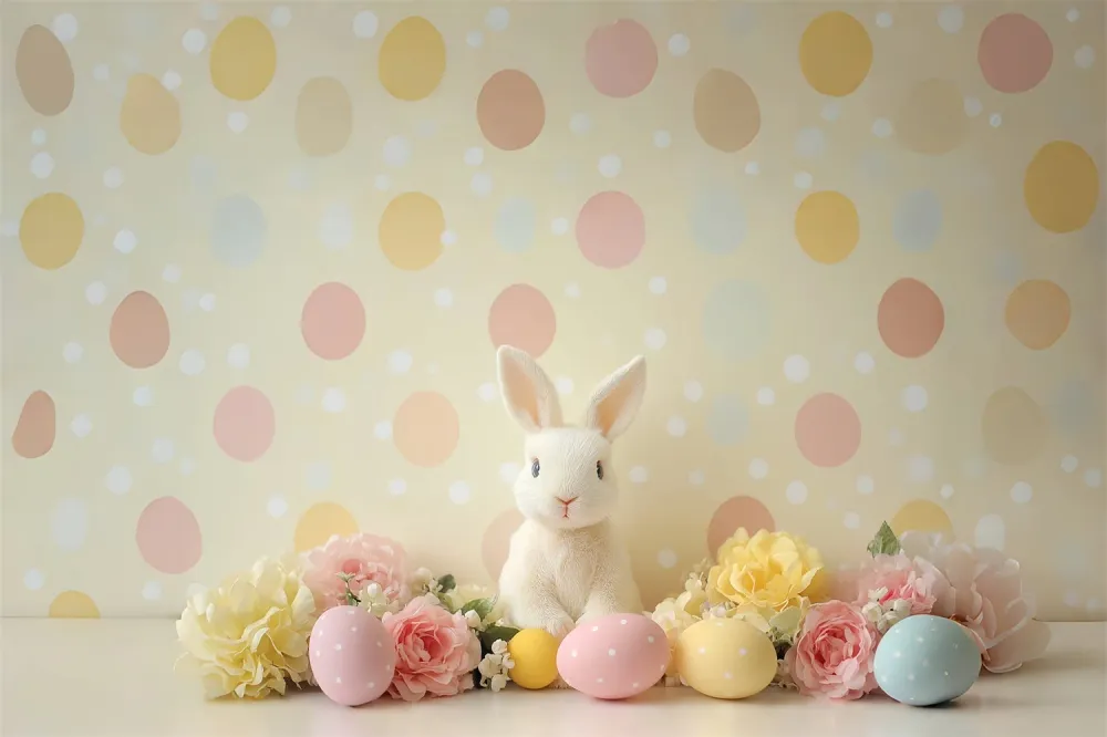 Toile de Fond Pâques Lapin Polka Dot Pastel CSH2-78