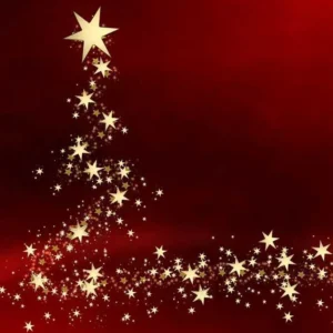 Toile de Fond Rouge Étoiles Dorées Scintillantes pour la Décoration de Noël de Photographie KAT-135