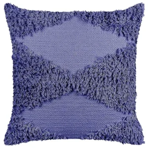 Tufted Coton peigné Cushion 45 x 45 cm Violet RHOEO