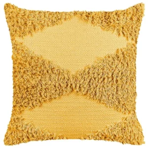 Tufted En coton pur Cushion 45 x 45 cm Yellow RHOEO