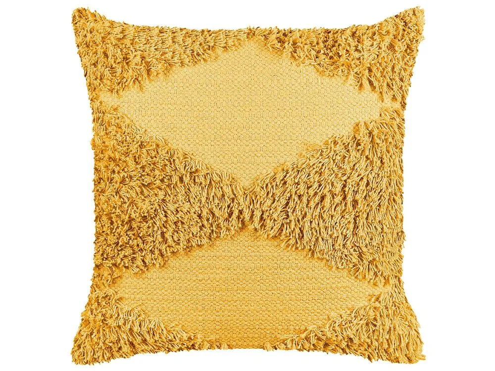 Tufted En coton pur Cushion 45 x 45 cm Yellow RHOEO