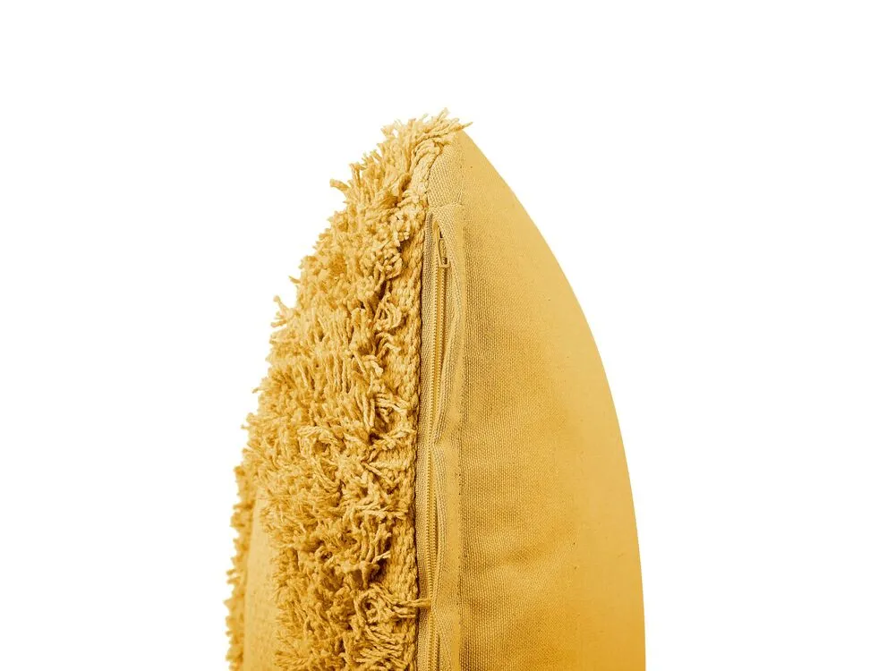 Tufted En coton pur Cushion 45 x 45 cm Yellow RHOEO
