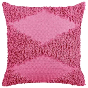 Tufted Cotton Cushion 45 x 45 cm Rose vif RHOEO