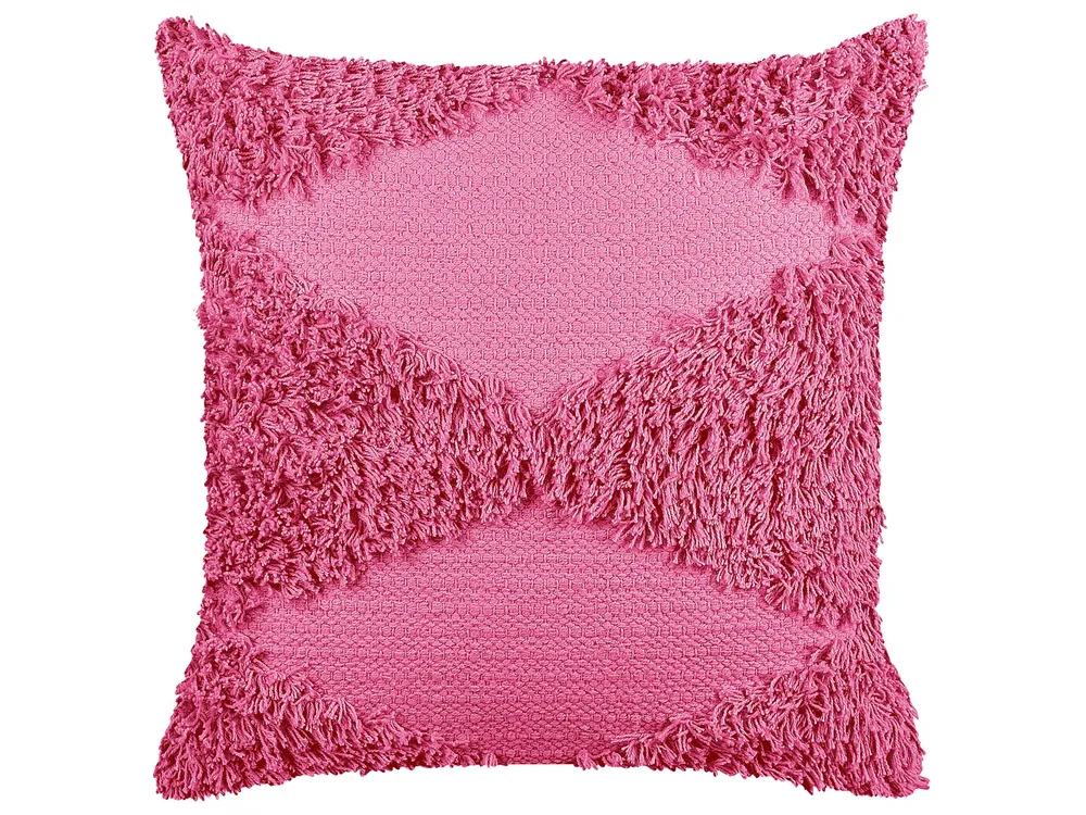 Tufted Cotton Cushion 45 x 45 cm Rose vif RHOEO
