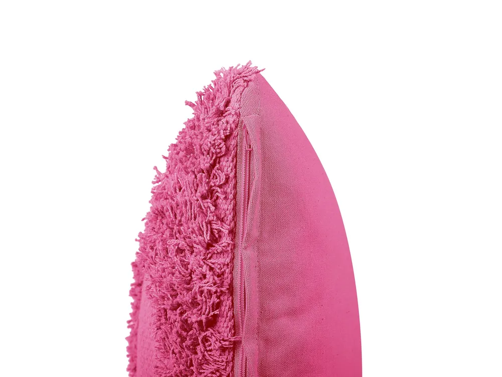 Tufted Cotton Cushion 45 x 45 cm Rose vif RHOEO