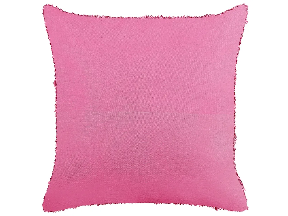 Tufted Cotton Cushion 45 x 45 cm Rose vif RHOEO
