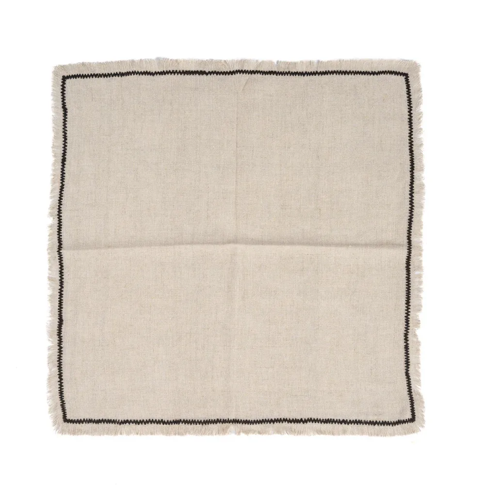 Tuscany Napkin - Natural Noir jais - 45x45