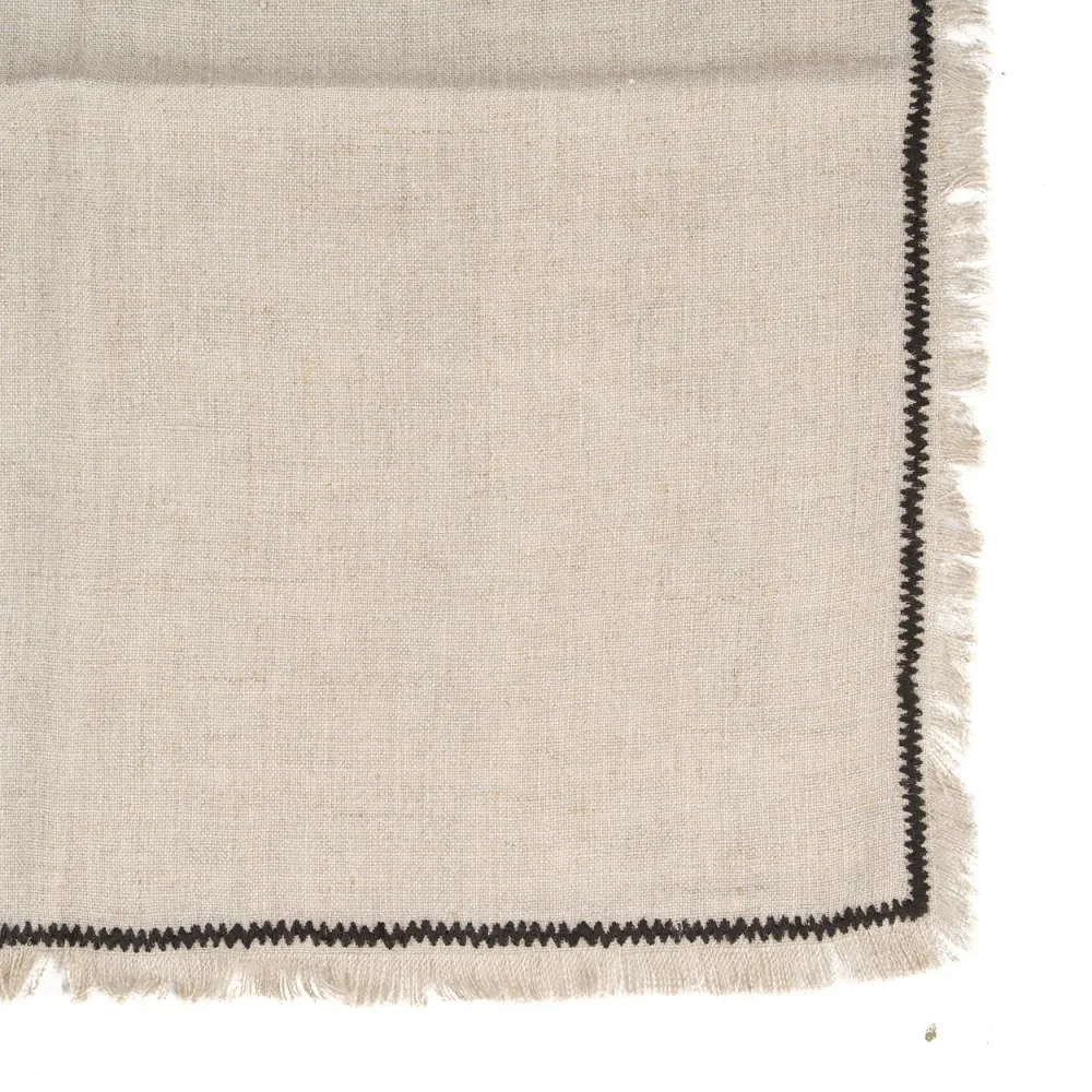 Tuscany Napkin - Natural Noir jais - 45x45
