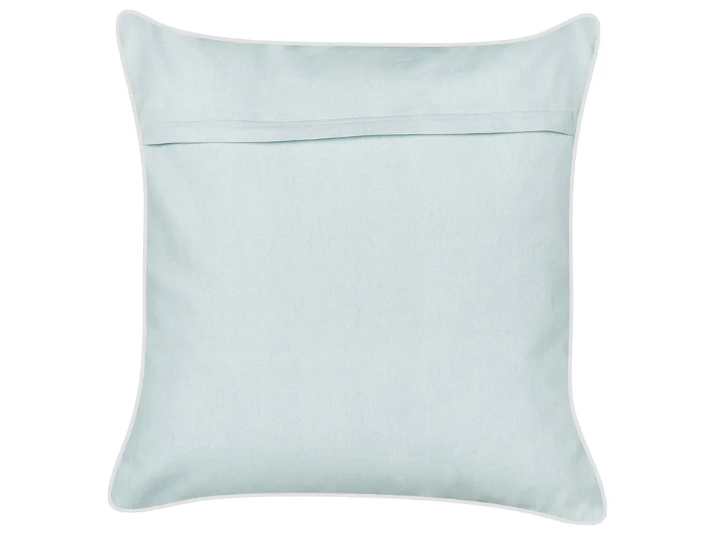Velours Cushion Starfish Motif 45 x 45 cm Blue CERAMIUM